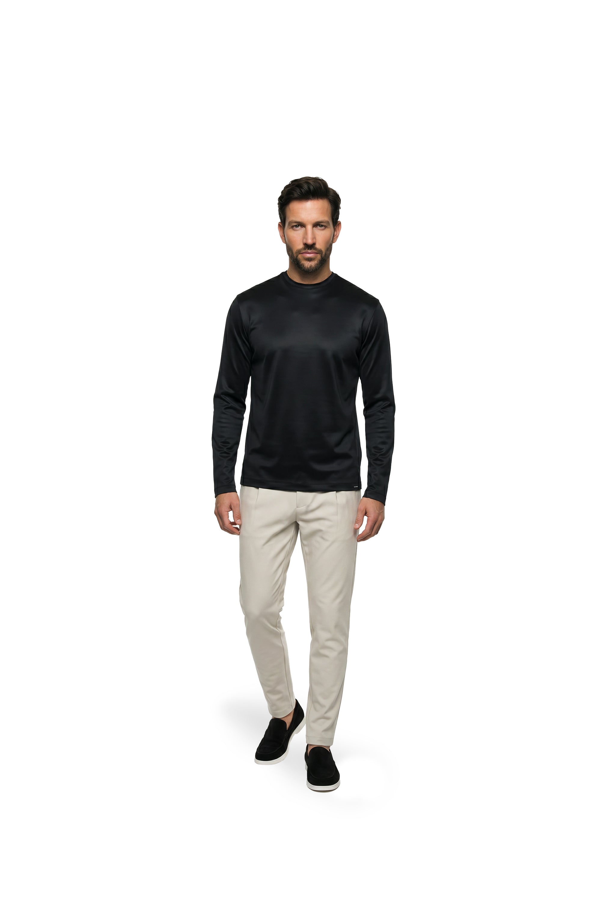 Malelions Premium Mercerized Cotton Longsleeve T-Shirt | Black