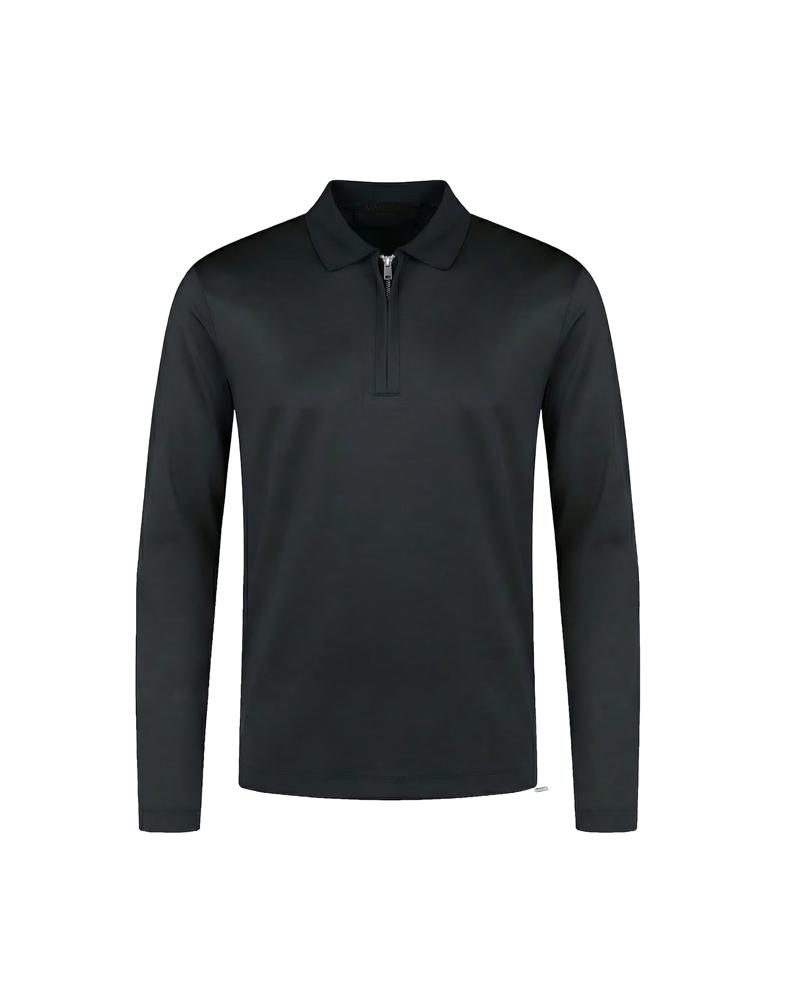 Malelions Premium Mercerized Cotton Longsleeve Polo - Dark Brown