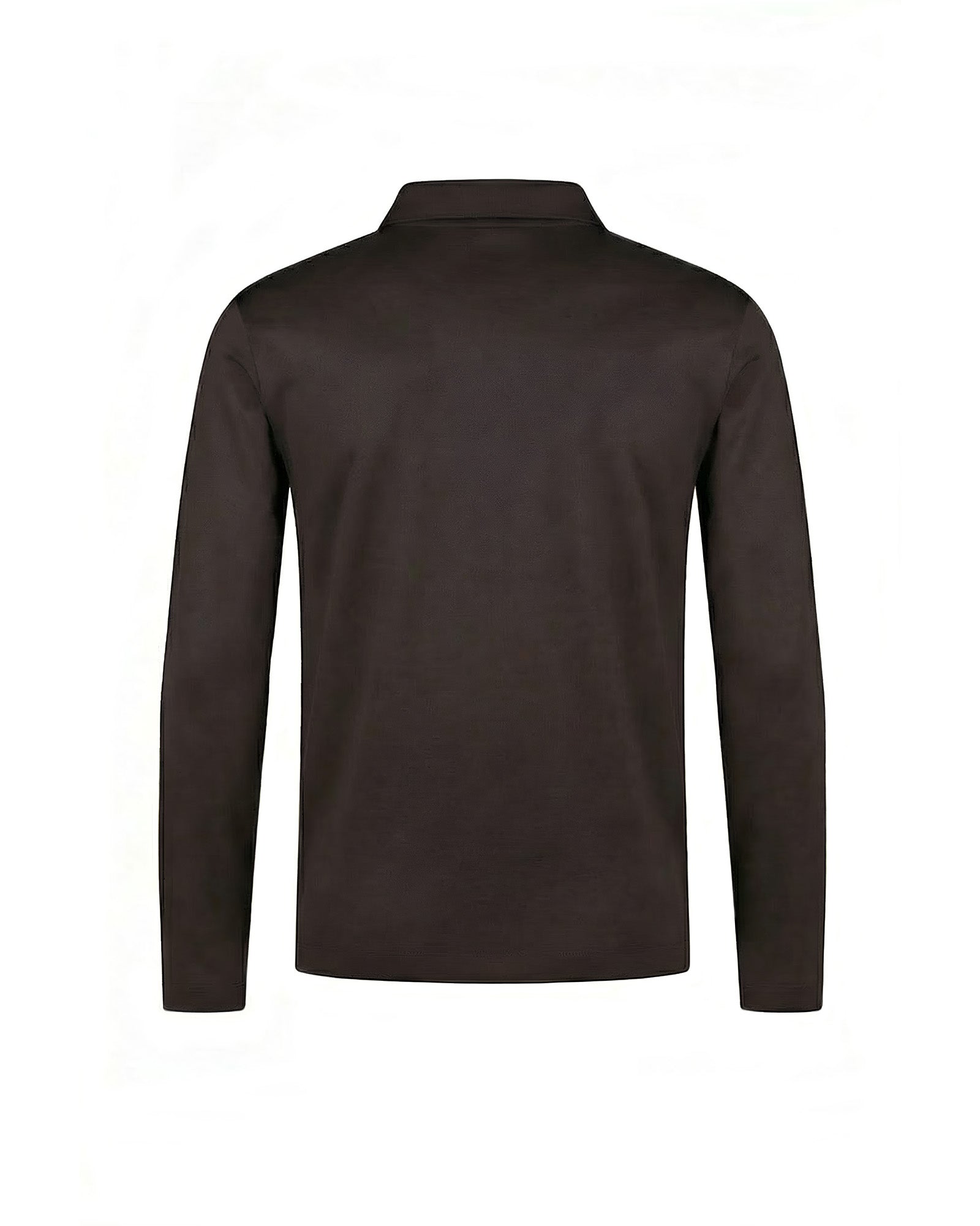 Malelions Premium Mercerized Cotton Longsleeve Polo - Dark Brown