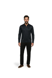 Malelions Premium Mercerized Cotton Longsleeve Polo | Black
