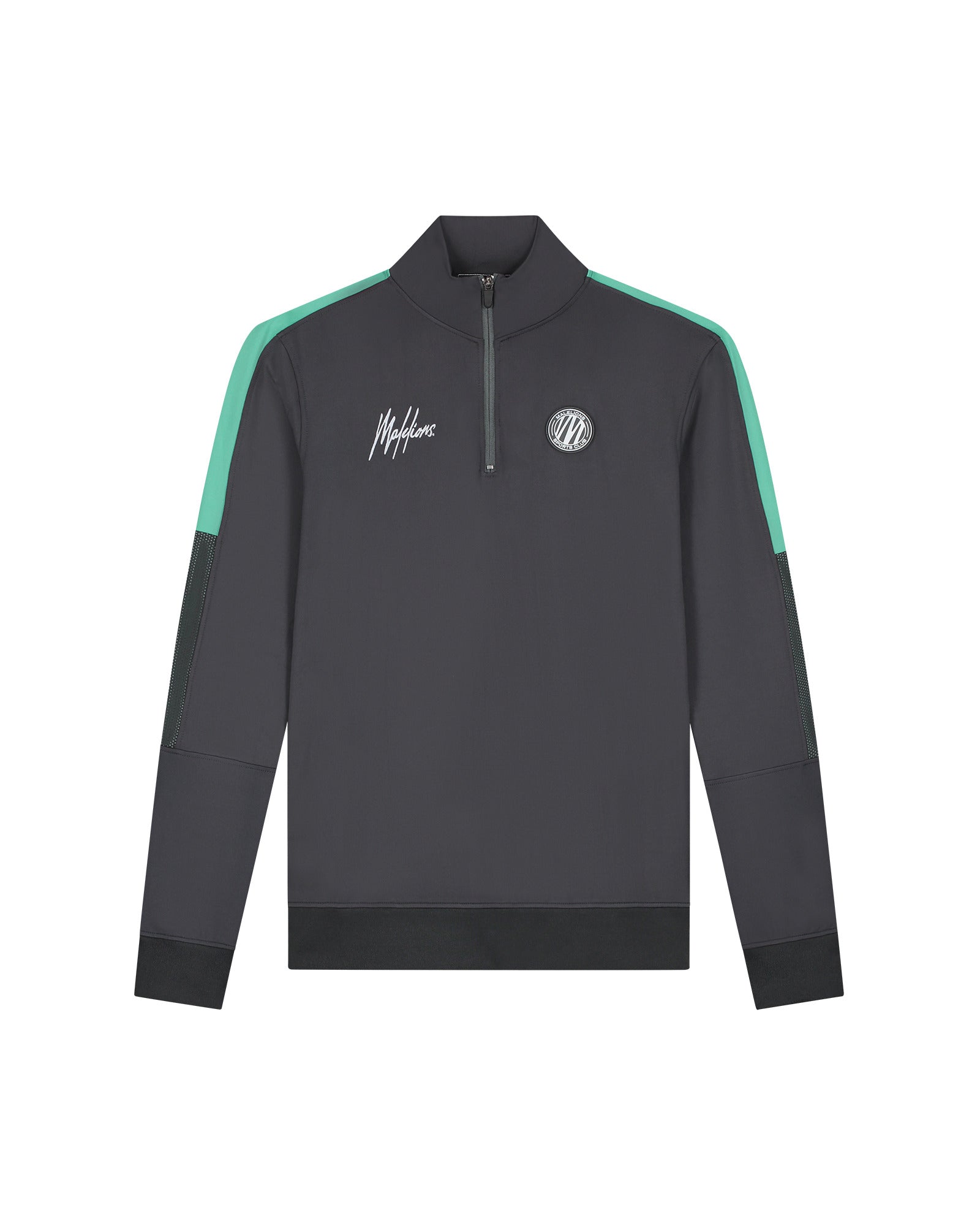Malelions Sport Transfer Quarter Zip Tracksuit | Anthra/Turquoise