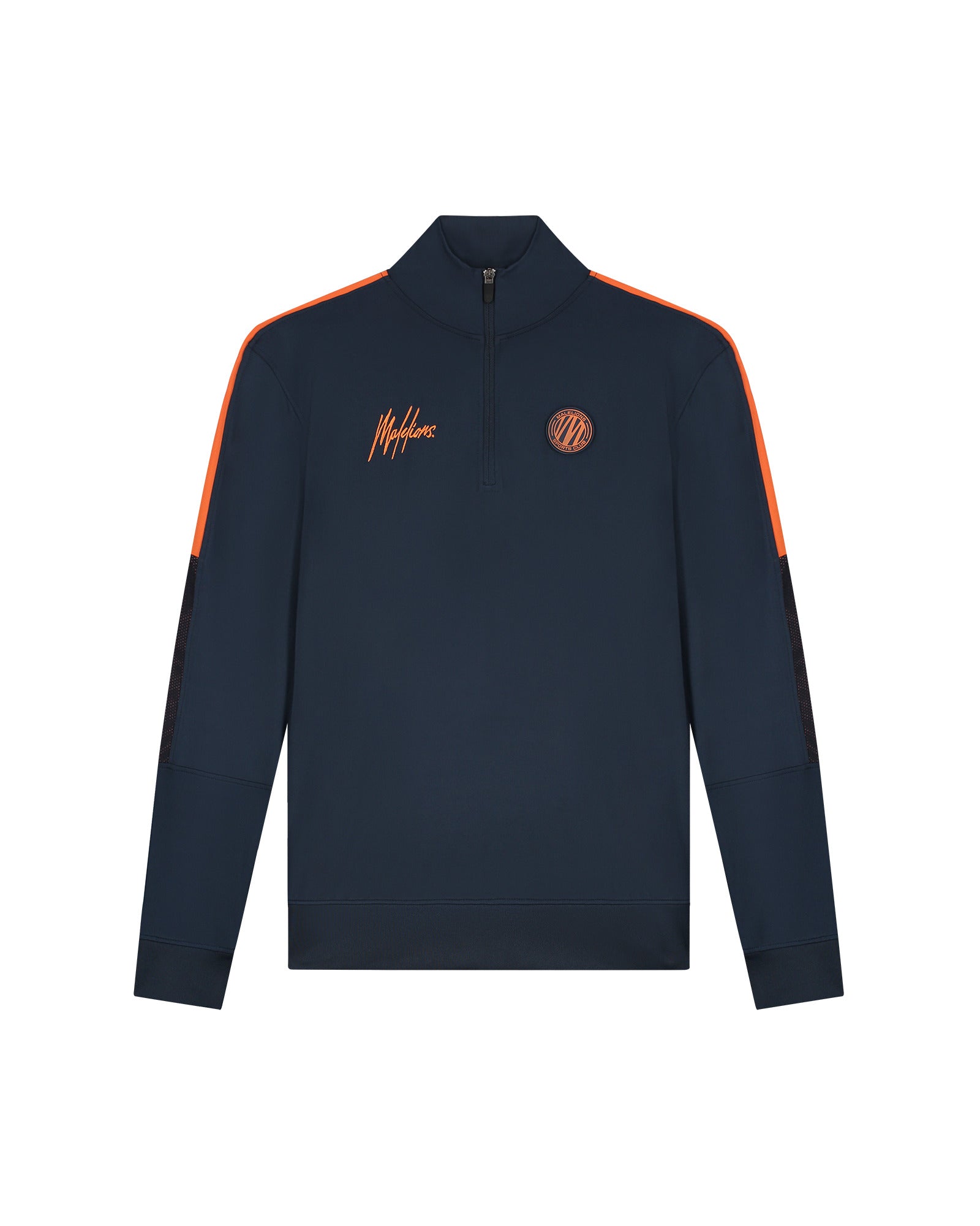 Malelions Sport Transfer Quarter Zip Tracksuit | Navy/Orange