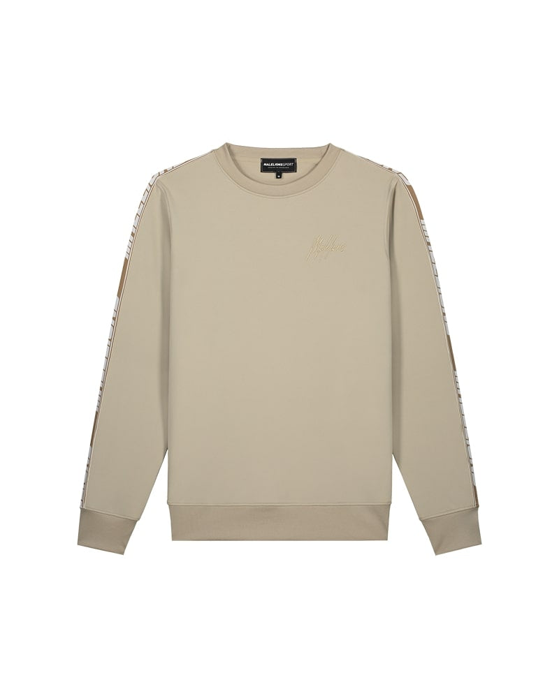  Malelions Sport React Tape Sweater | Beige/Dark Beige