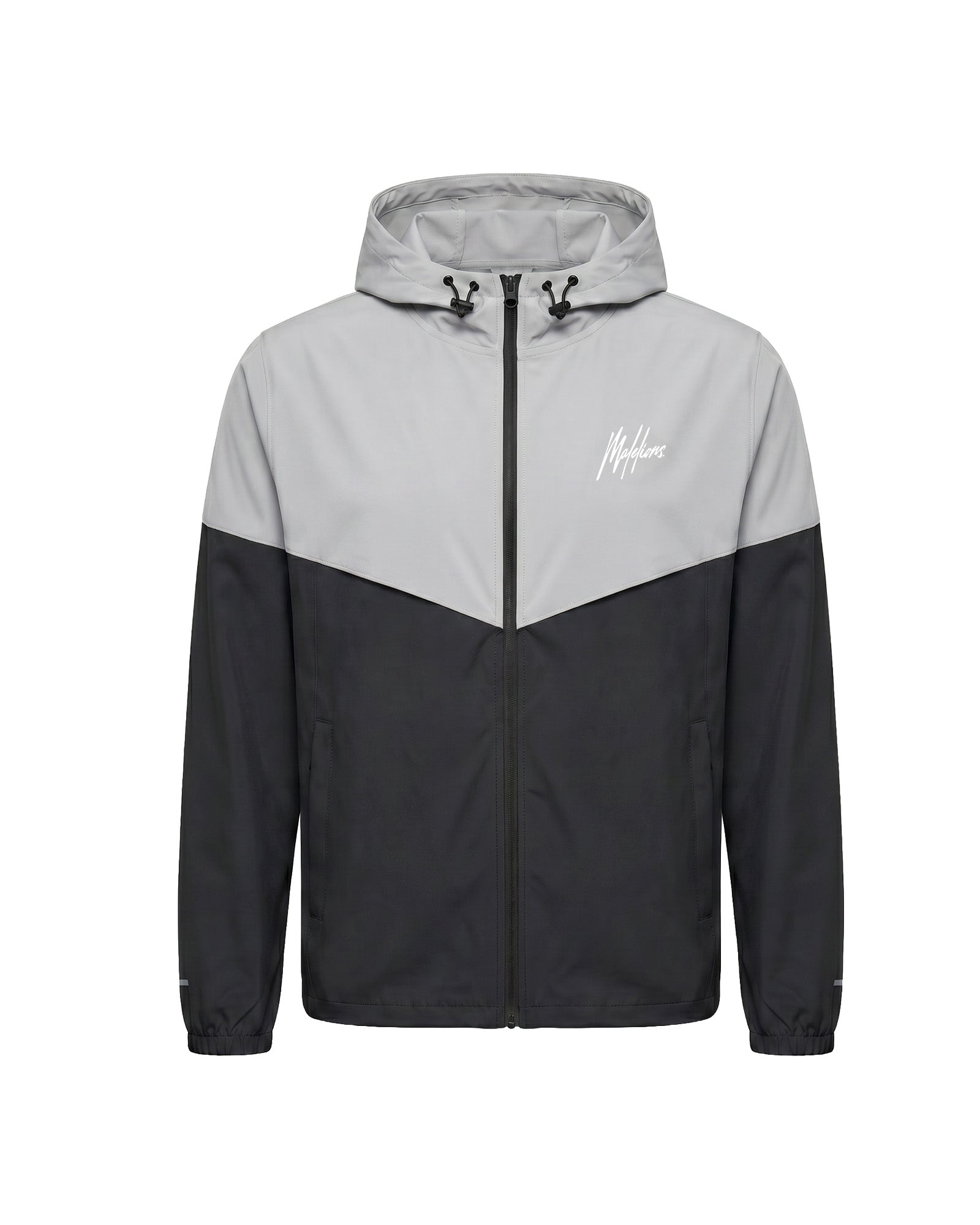 Malelions Sport Deuce Hooded Zip Jacket | Black/Light Grey