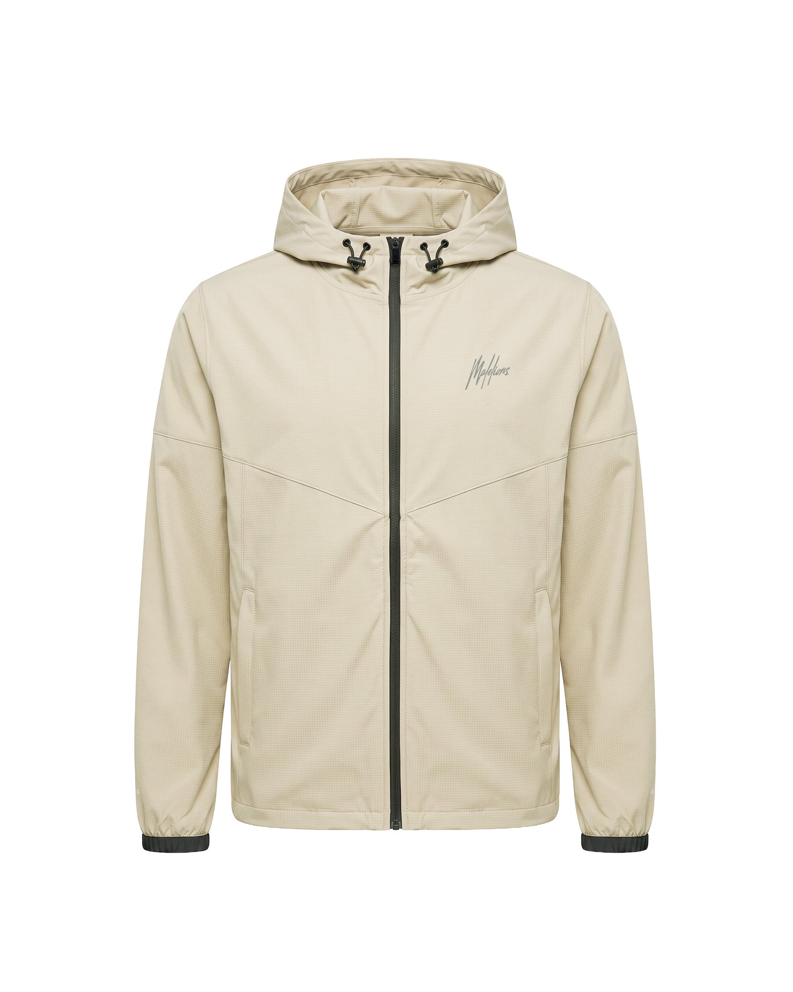 Malelions Sport Deuce Hooded Zip Jacket | Beige