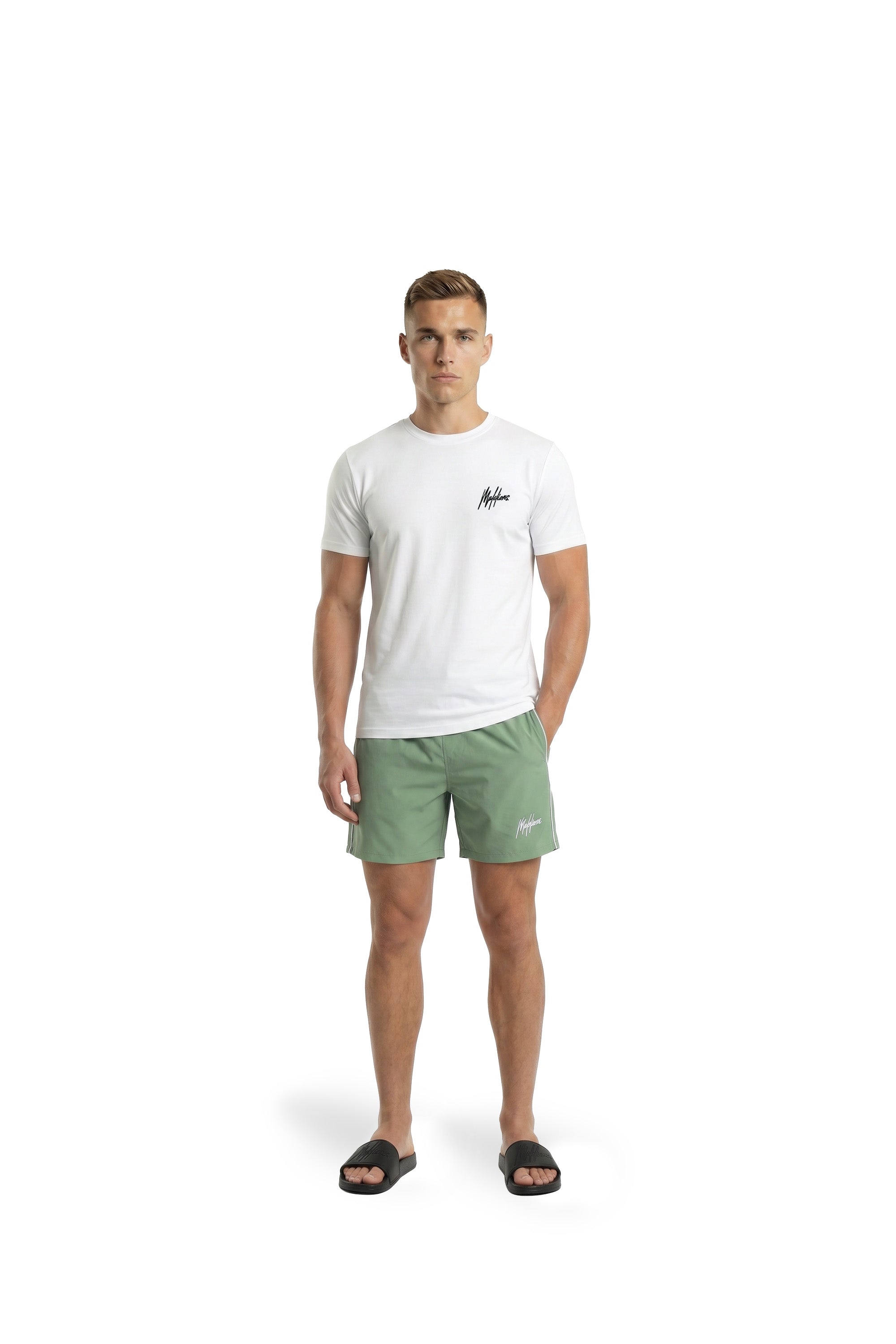 Malelions Sport Counter Swim Shorts | Green