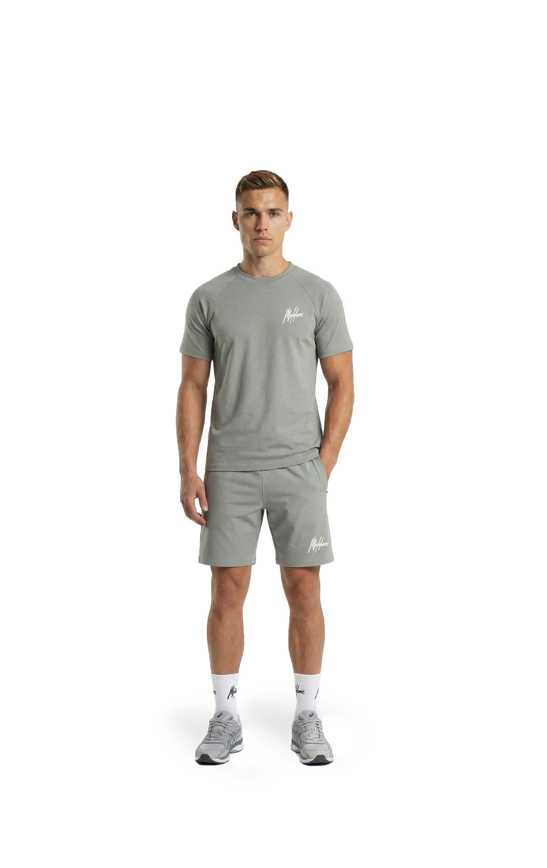 Malelions Sport Logo Shorts | Ocean Grey