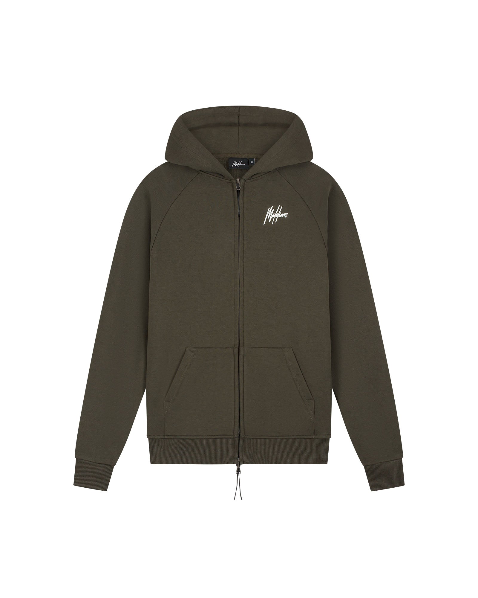 Malelions Sport Logo Raglan Zip Hoodie | Moss