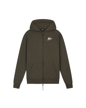 Malelions Sport Logo Raglan Zip Hoodie | Moss