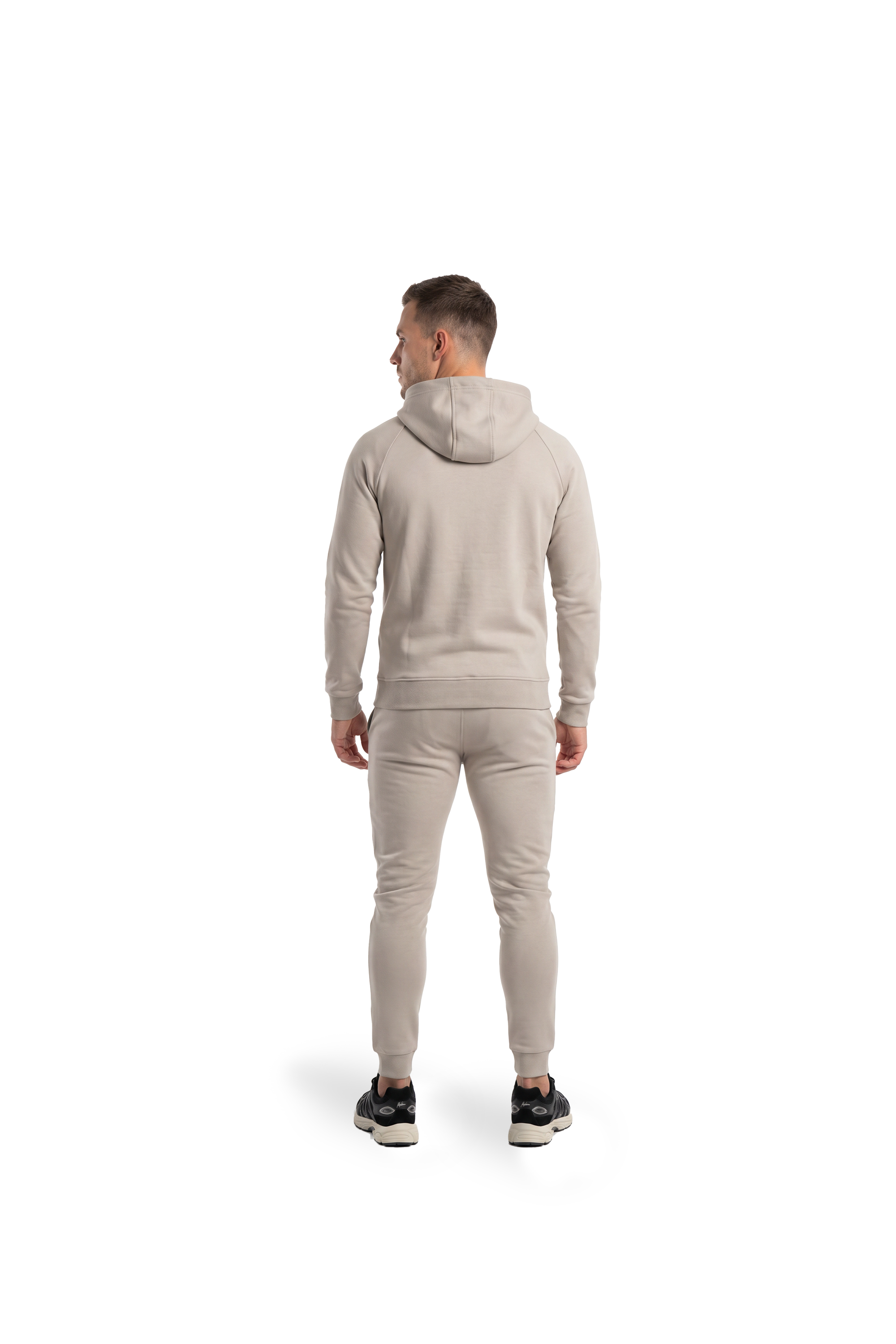 Malelions Sport Logo Raglan Zip Hoodie | Almond