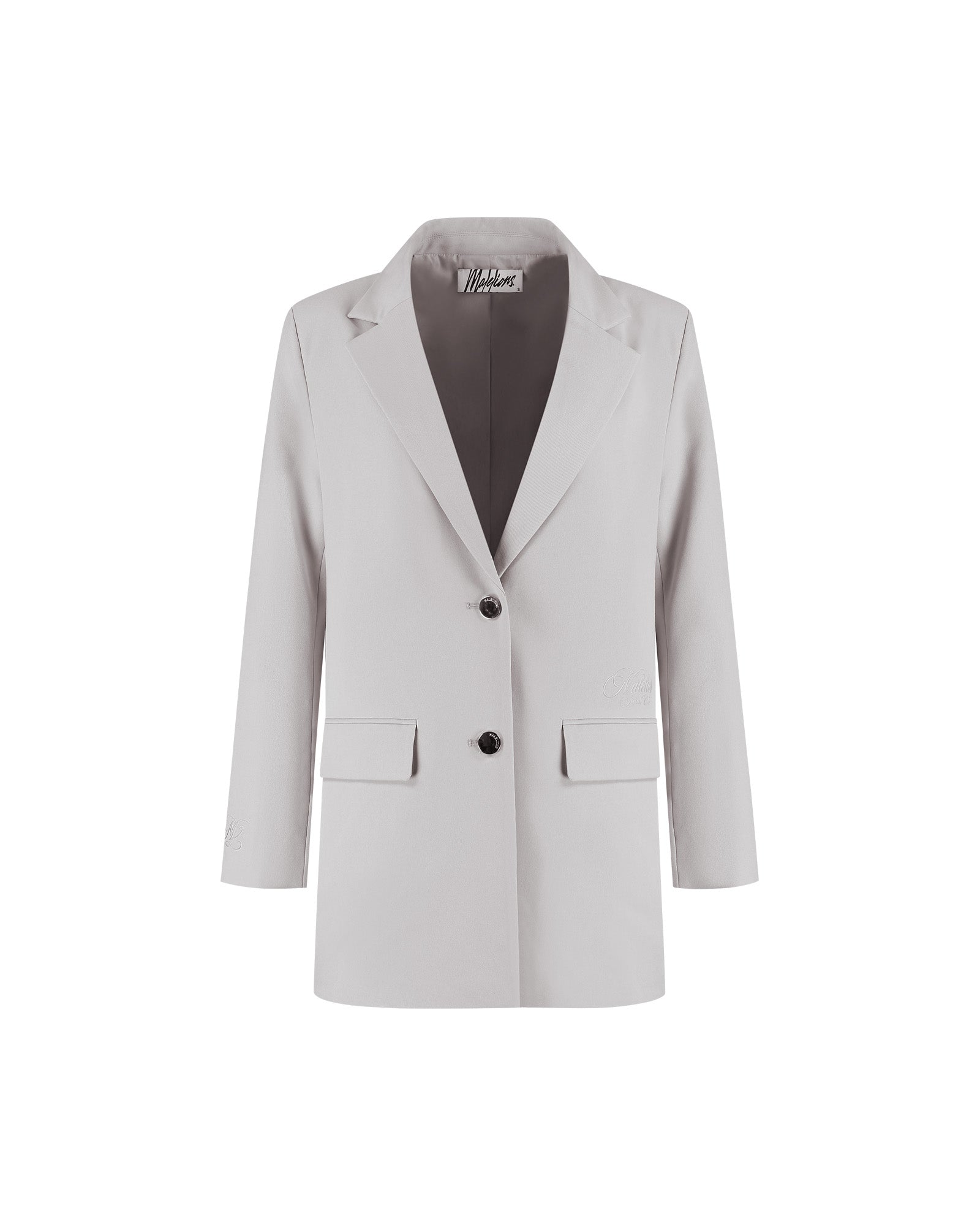 Malelions Women Oversized Social Club Blazer | Light Grey