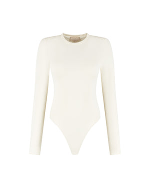 Malelions Women Crewneck Bodysuit | Cream