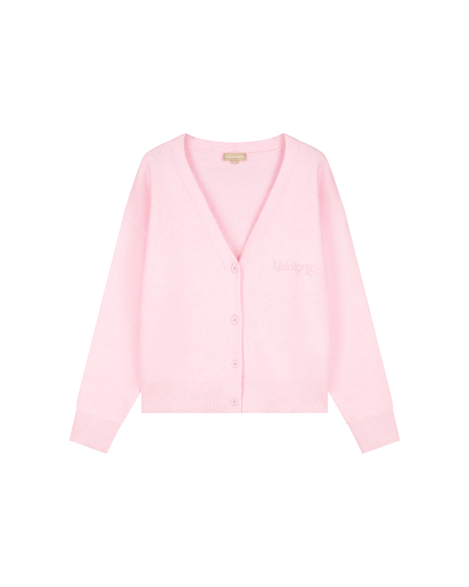 Malelions Women Oversized Knitted Cardigan | Soft Pink