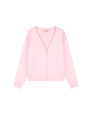 Malelions Women Oversized Knitted Cardigan | Soft Pink