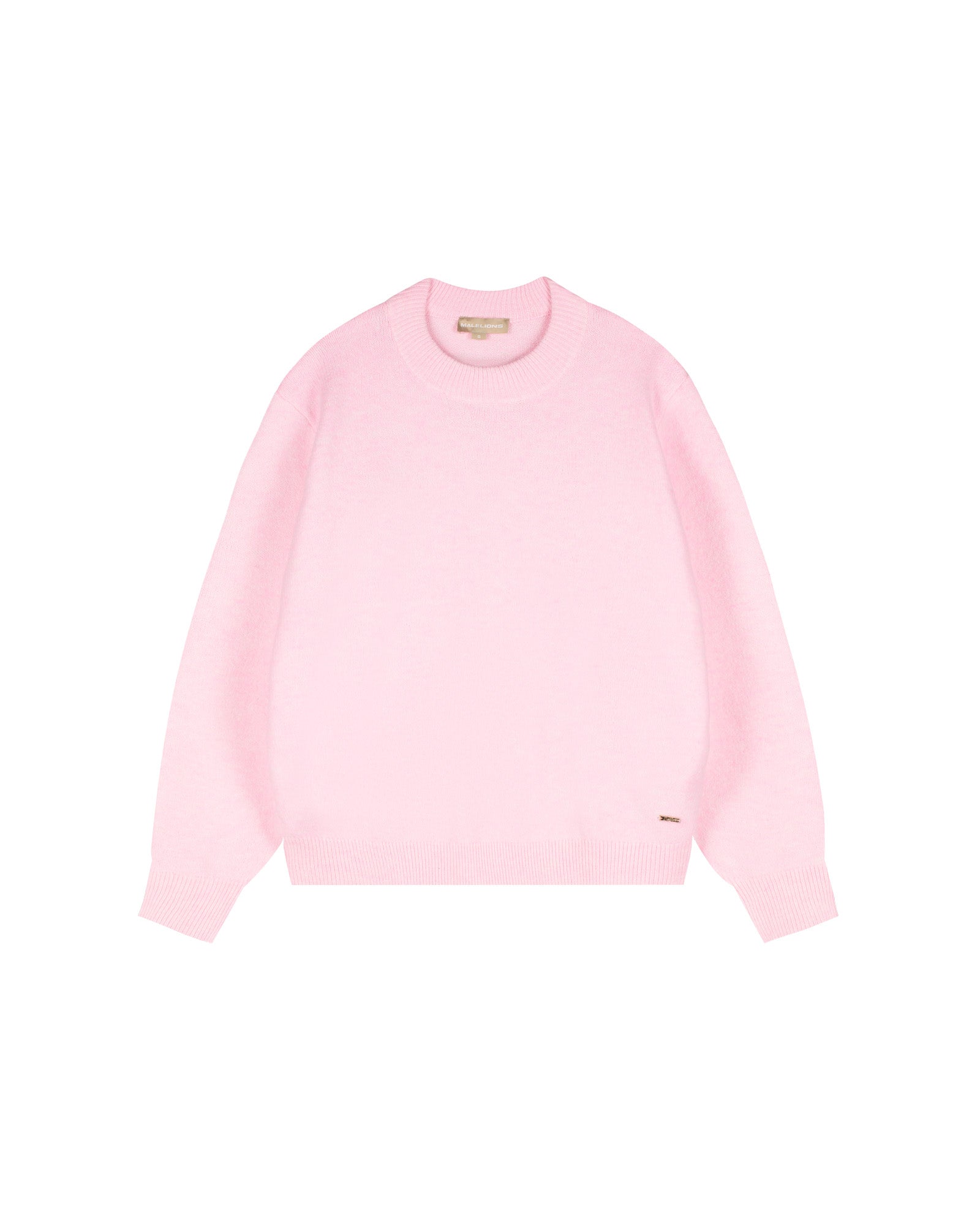 Malelions Women Oversized Knitted Sweater | Soft Pink