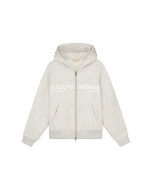 Malelions Women Members Society Zip Hoodie | Grey Melange