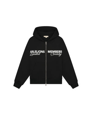 Malelions Women Members Society Zip Hoodie | Black