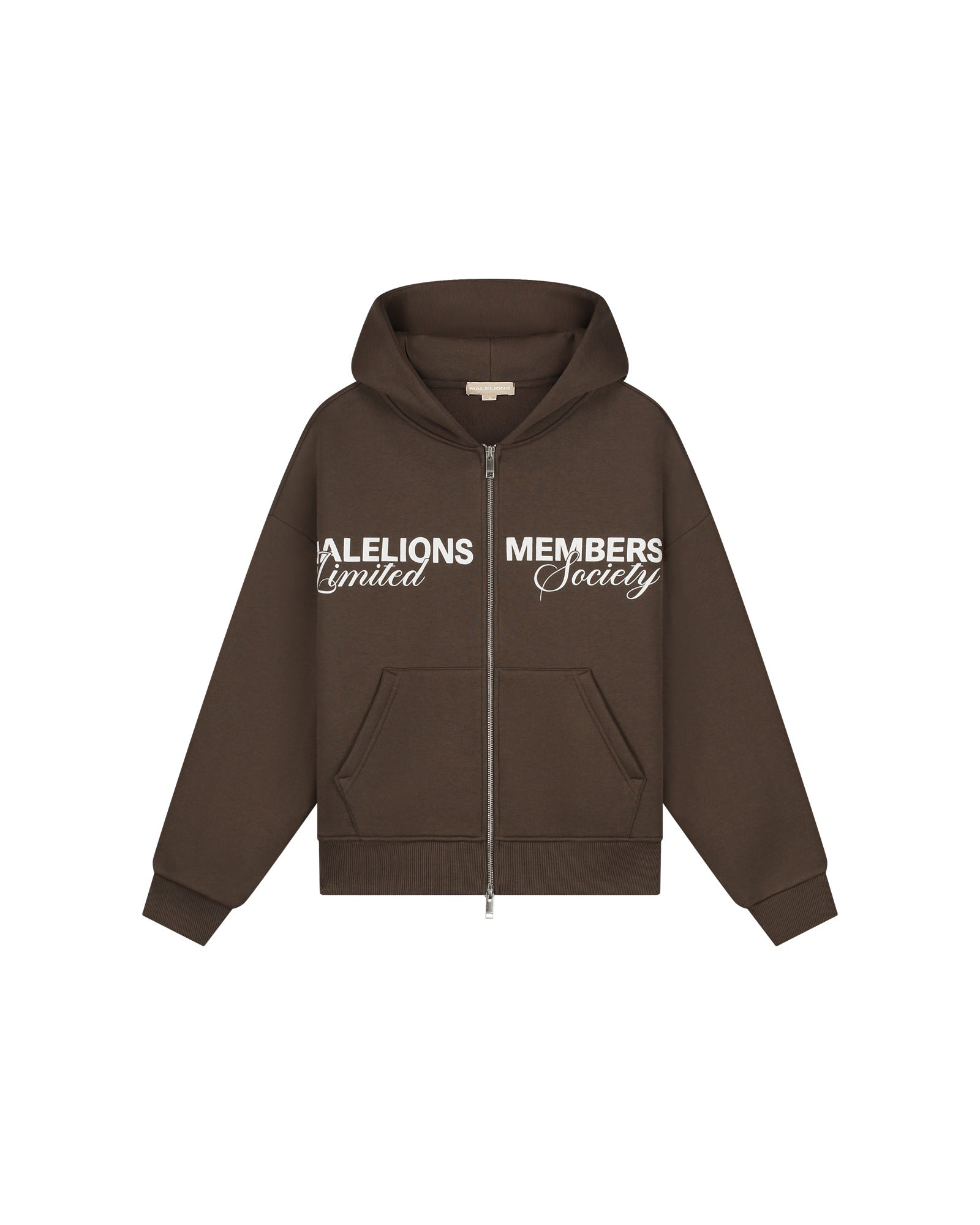 Malelions Women Members Society Zip Hoodie | Chocolate
