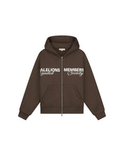 Malelions Women Members Society Zip Hoodie | Chocolate