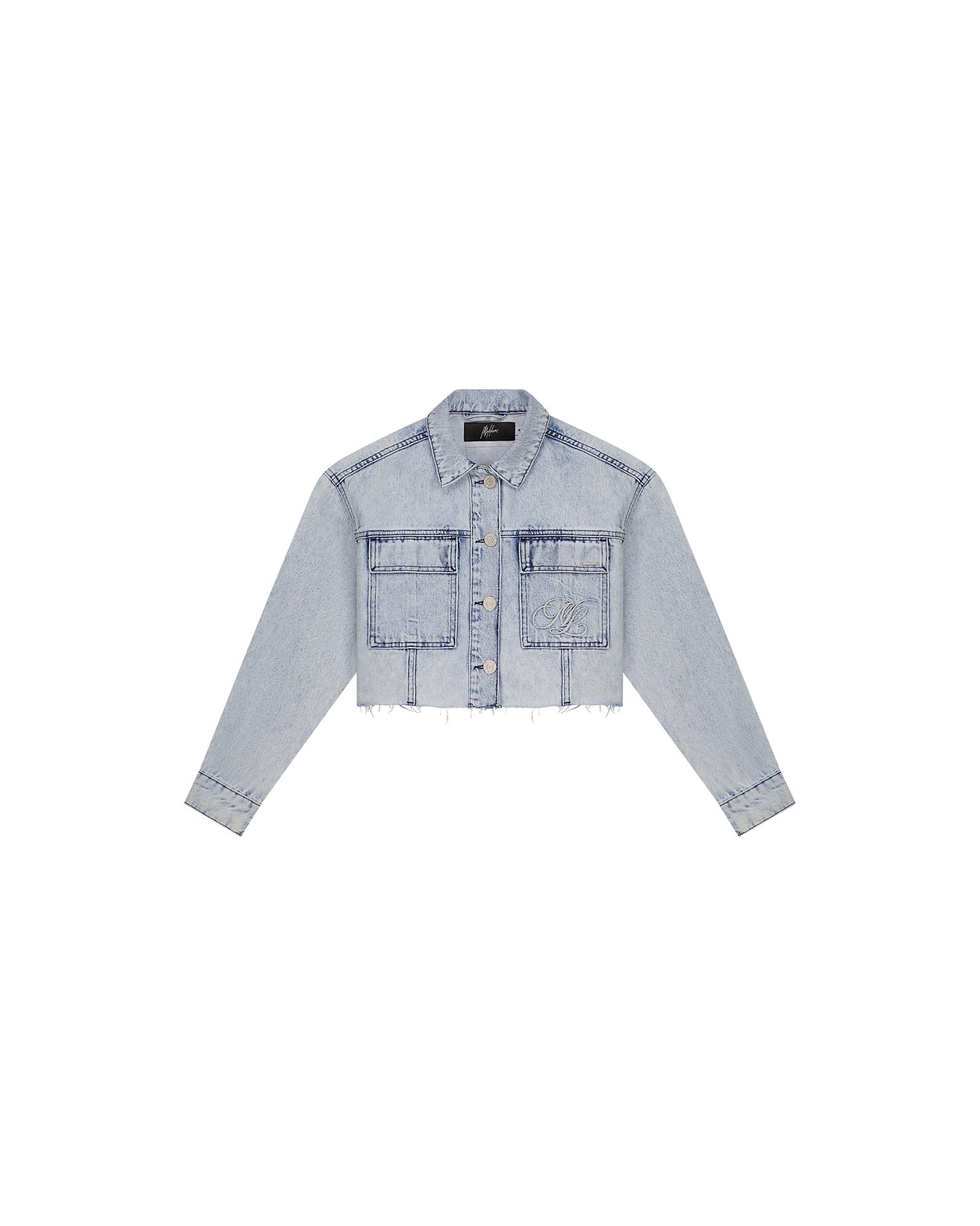 Malelions Women Cropped Denim Jacket - Lichtblauw - Malelions