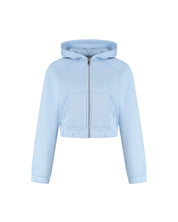 Malelions Women Cropped Emblem Zip Hoodie | Vista Blue