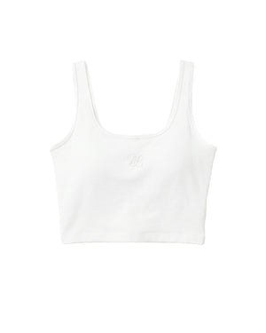 Malelions Women Cropped Emblem Tank Top | White