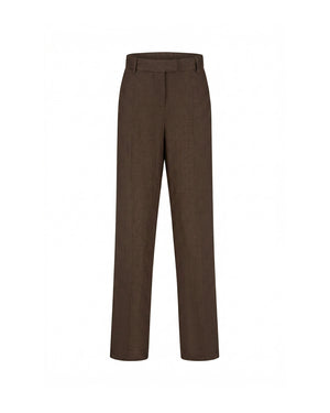 Malelions Women Linen Emblem Pantalon | Espresso