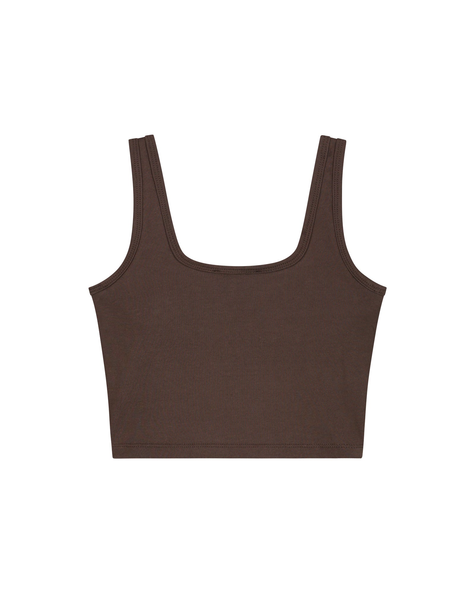 Malelions Women Cropped Emblem Tank Top | Espresso