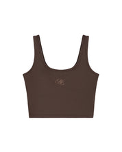 Malelions Women Cropped Emblem Tank Top | Espresso