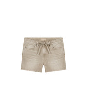 Malelions Women Damaged Emblem Denim Shorts | Taupe