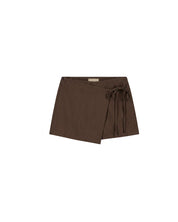 Malelions Women Linen Emblem Skort | Espresso