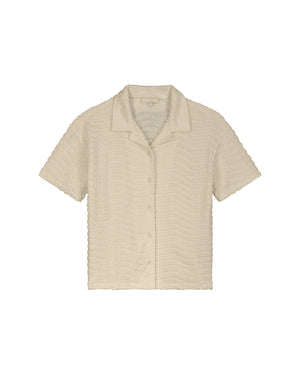 Malelions Women Monogram Wave Towelling Shirt | Beige
