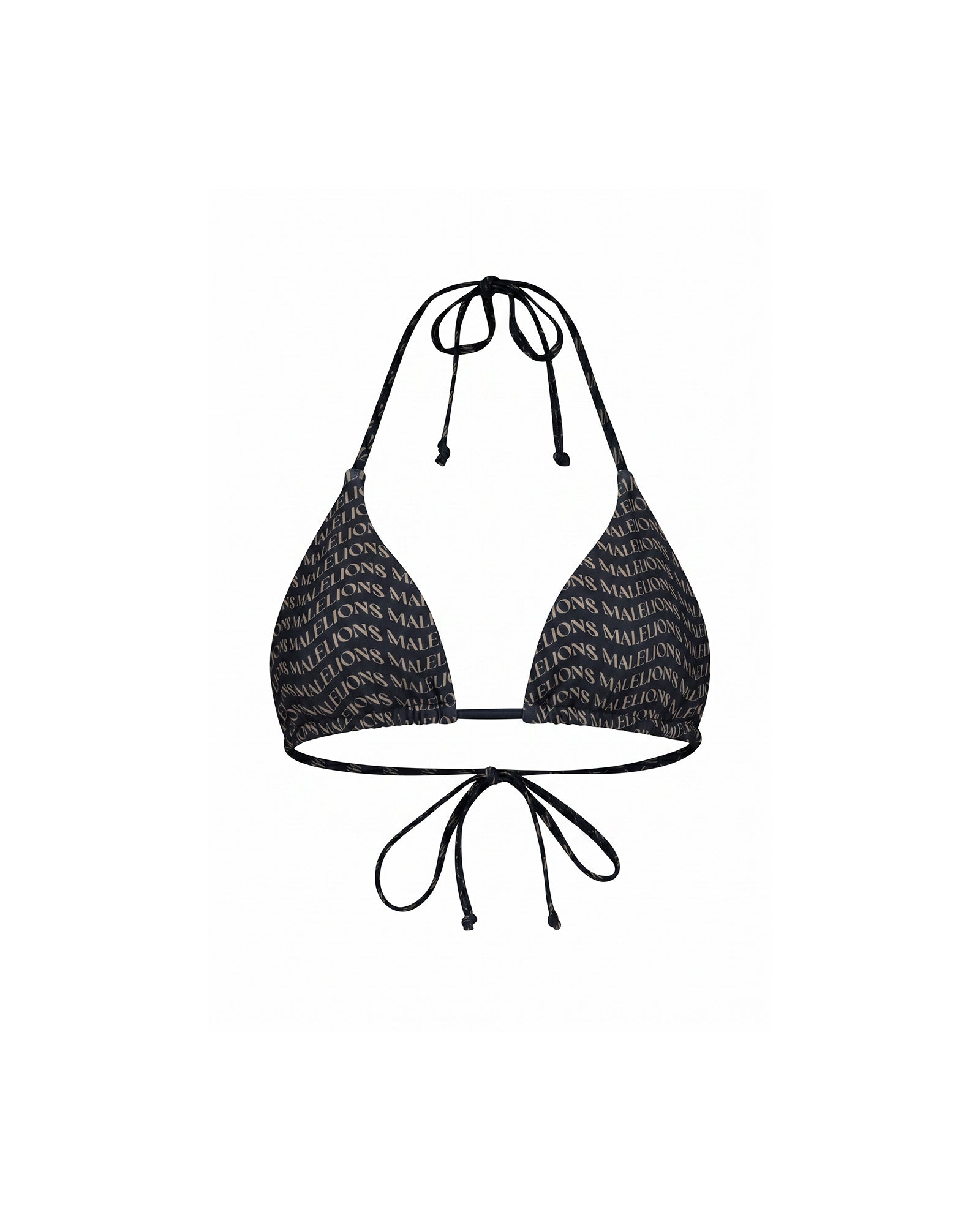 Malelions Women Monogram Wave Bikini Top | Black