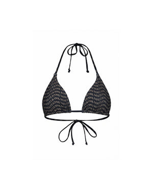 Malelions Women Monogram Wave Bikini Top | Black
