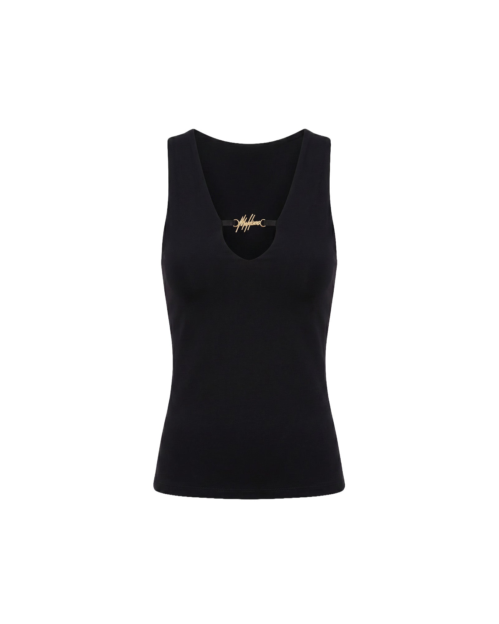 Malelions Women V-Neck Tank Top | Black