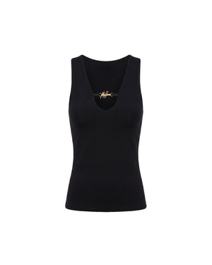 Malelions Women V-Neck Tank Top | Black
