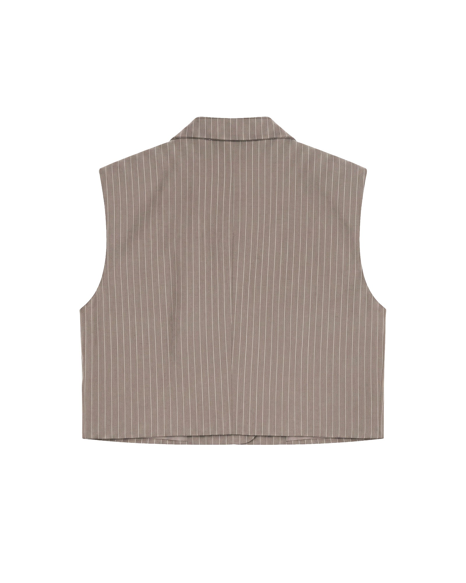 Malelions Women Cropped Pinstripe Gilet | Sand