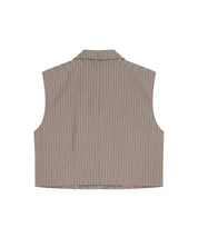Malelions Women Cropped Pinstripe Gilet | Sand