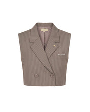 Malelions Women Cropped Pinstripe Gilet | Sand