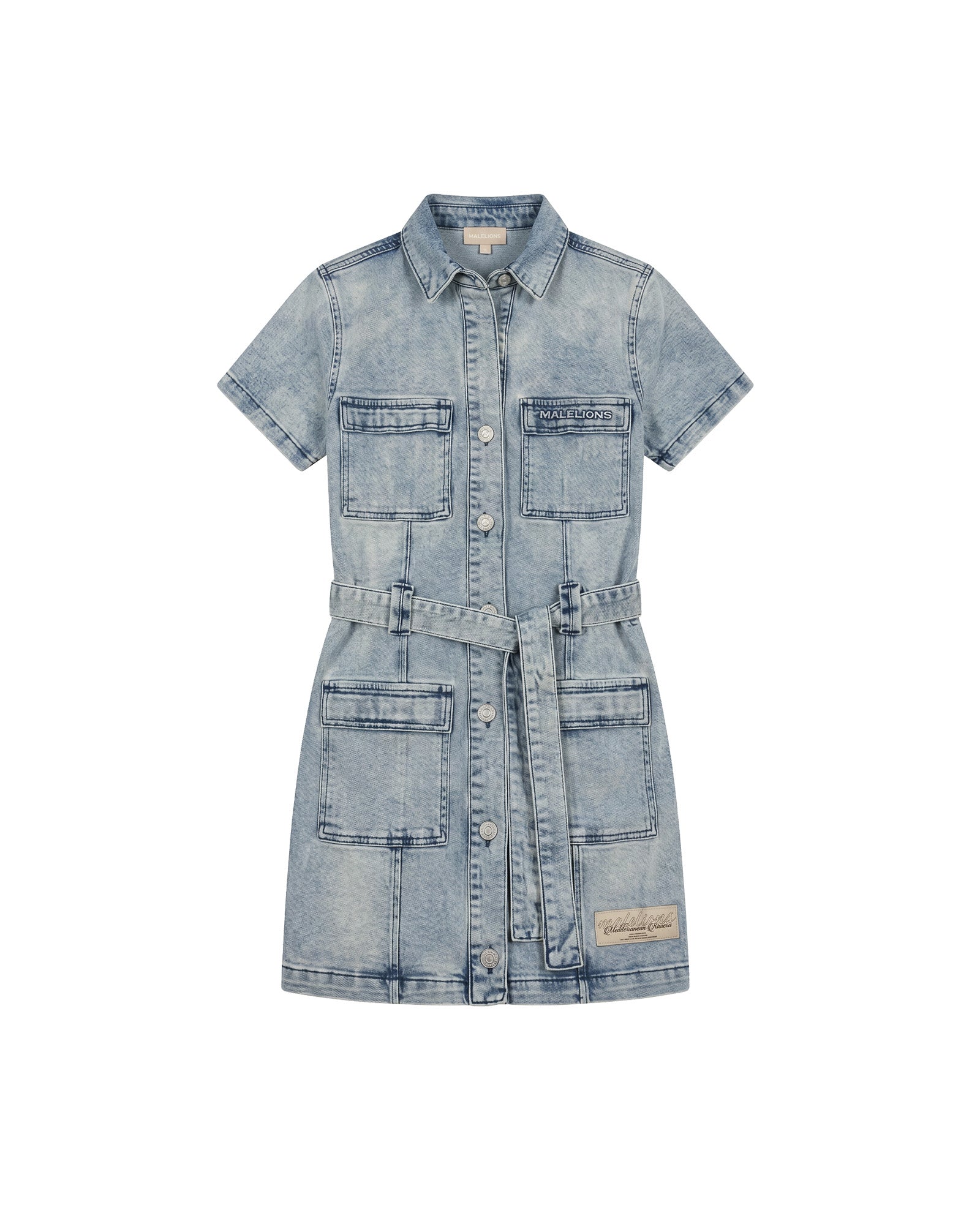 Malelions Women Denim Dress | Light Blue