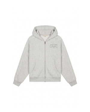 Malelions Women Contrast Zip Hoodie | Grey Melange