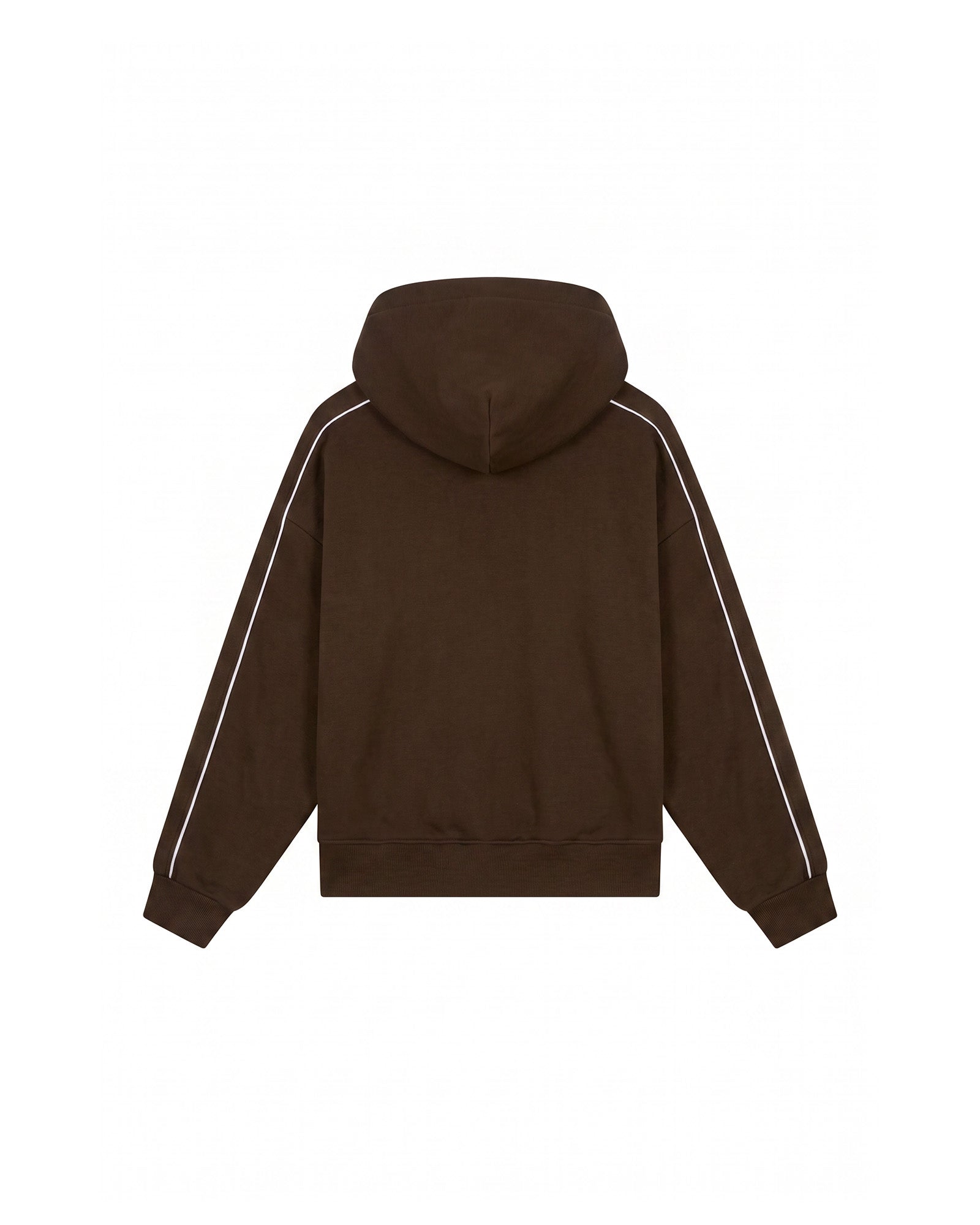 Malelions Women Contrast Zip Hoodie | Dark Brown
