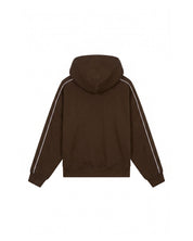 Malelions Women Contrast Zip Hoodie | Dark Brown
