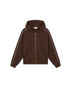  Malelions Women Contrast Zip Hoodie | Dark Brown