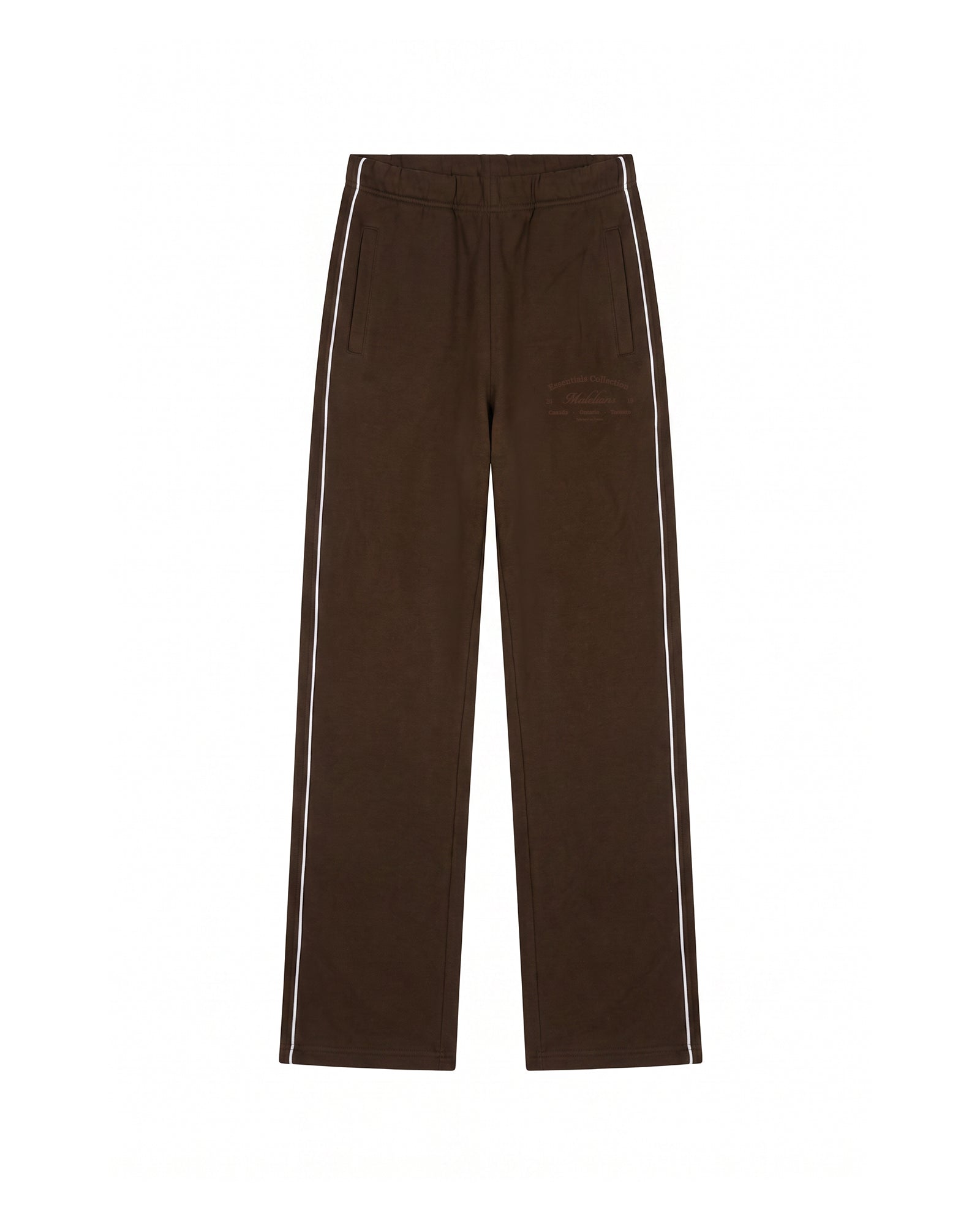 Malelions Women Contrast Straight Leg Sweatpants | Dark Brown