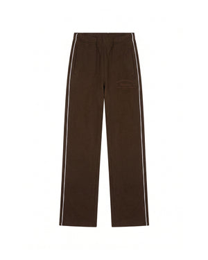 Malelions Women Contrast Straight Leg Sweatpants | Dark Brown