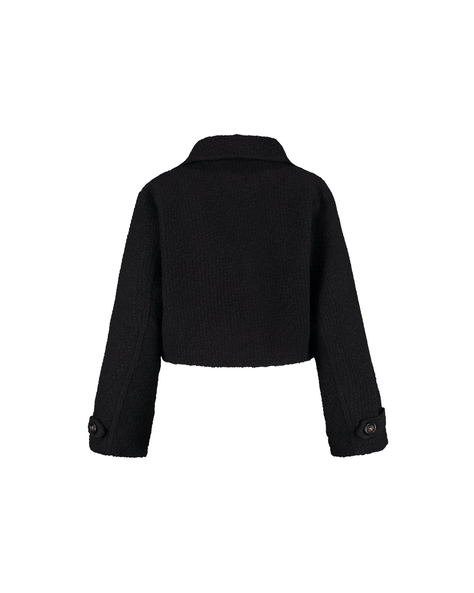Malelions Women Cropped Studio Bouclé Jacket | Black