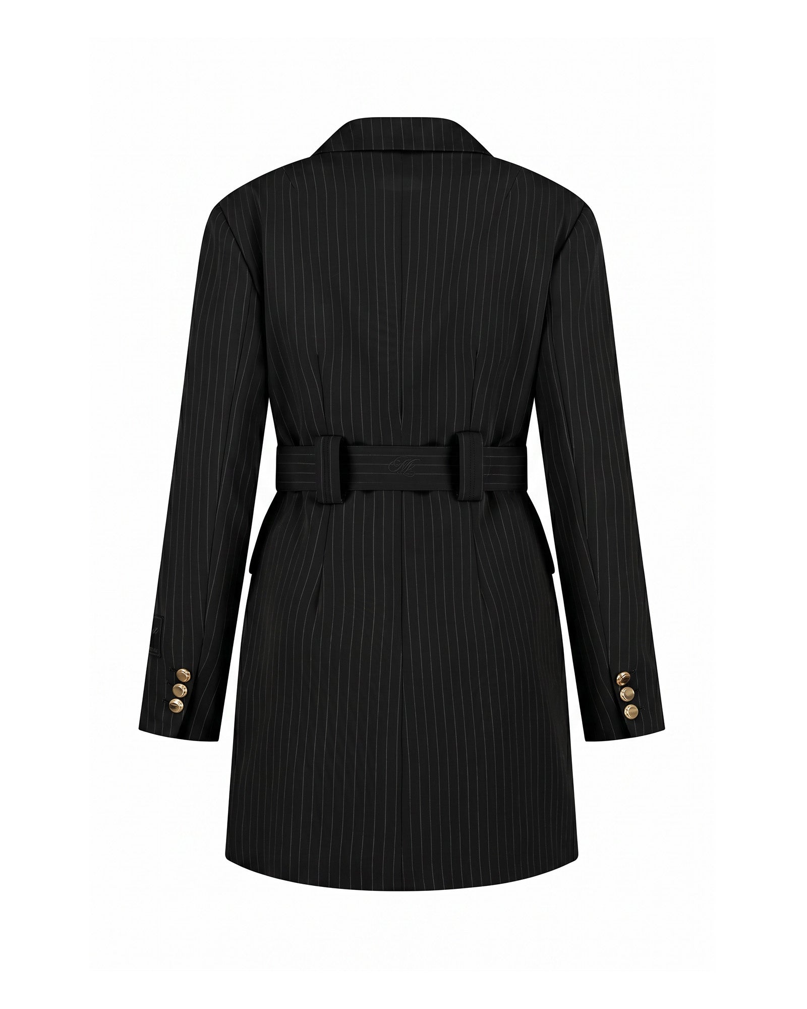 Malelions Women Pinstripe Blazer Dress | Black