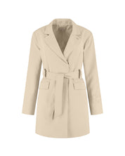 Malelions Women Pinstripe Blazer Dress | Beige