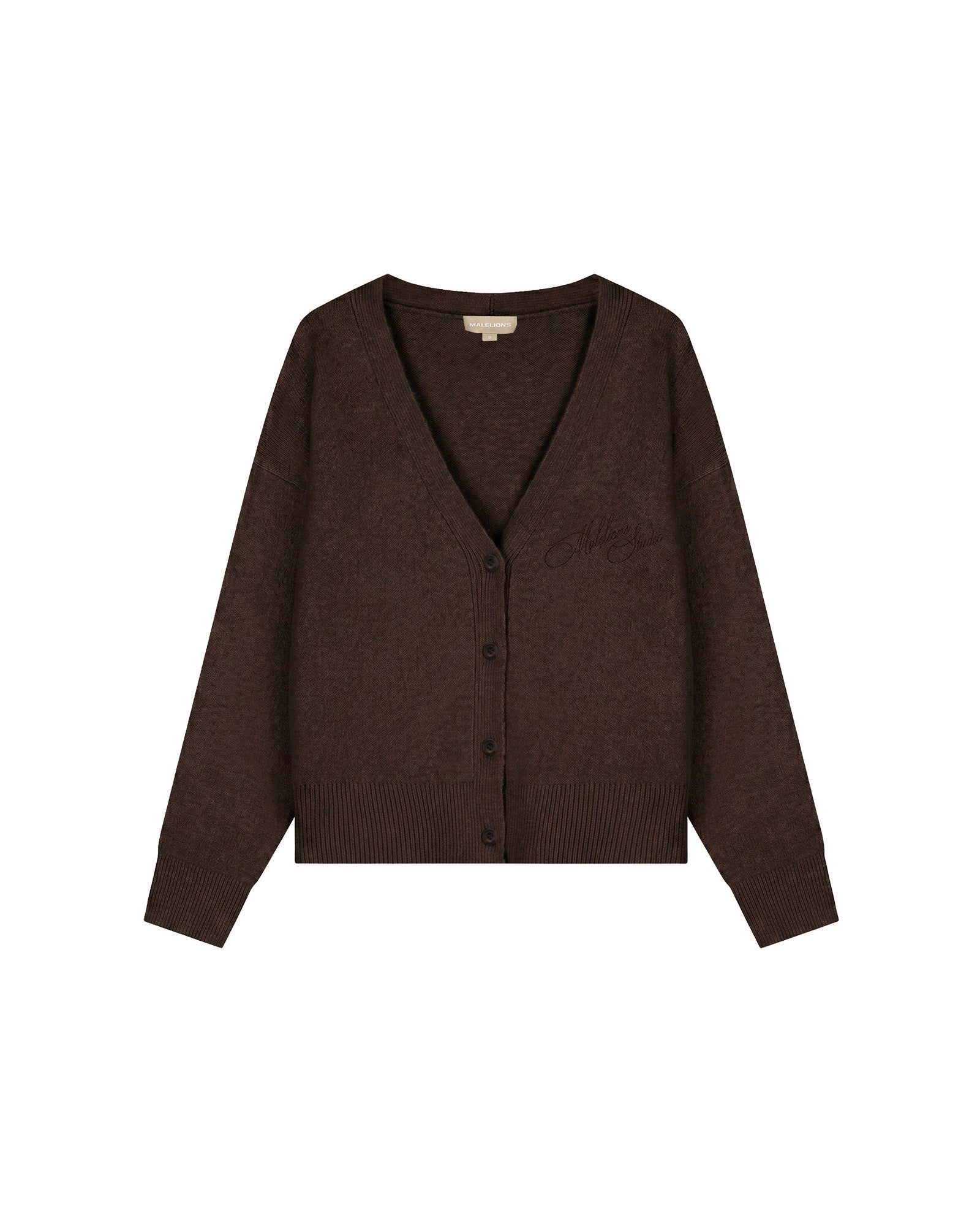 Malelions Women Oversized Knitted Cardigan | Dark Brown